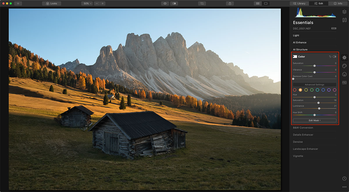 How to Edit Color in Autumn Photographs using Luminar 4