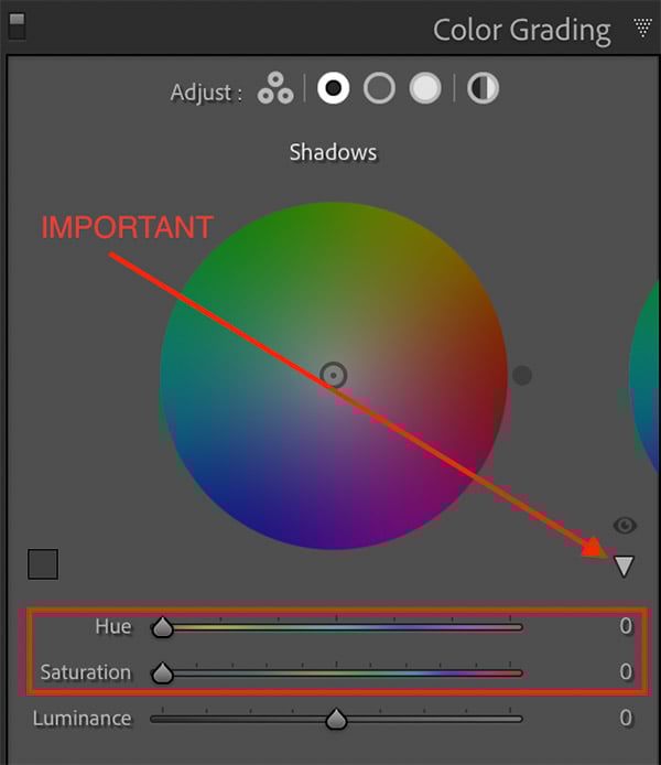 Hue and Saturation sliders in Color Grading tool