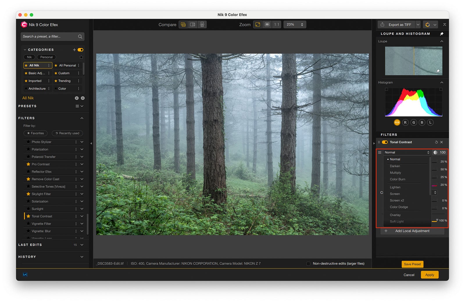 Blending Modes in Nik 9 Color Efex