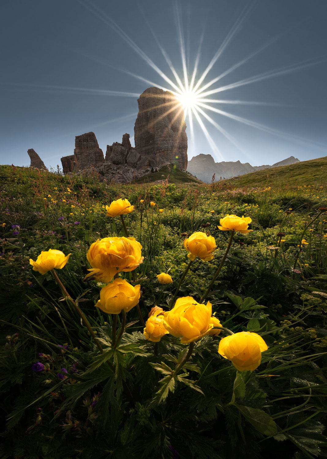 Sunstar in Dolomites