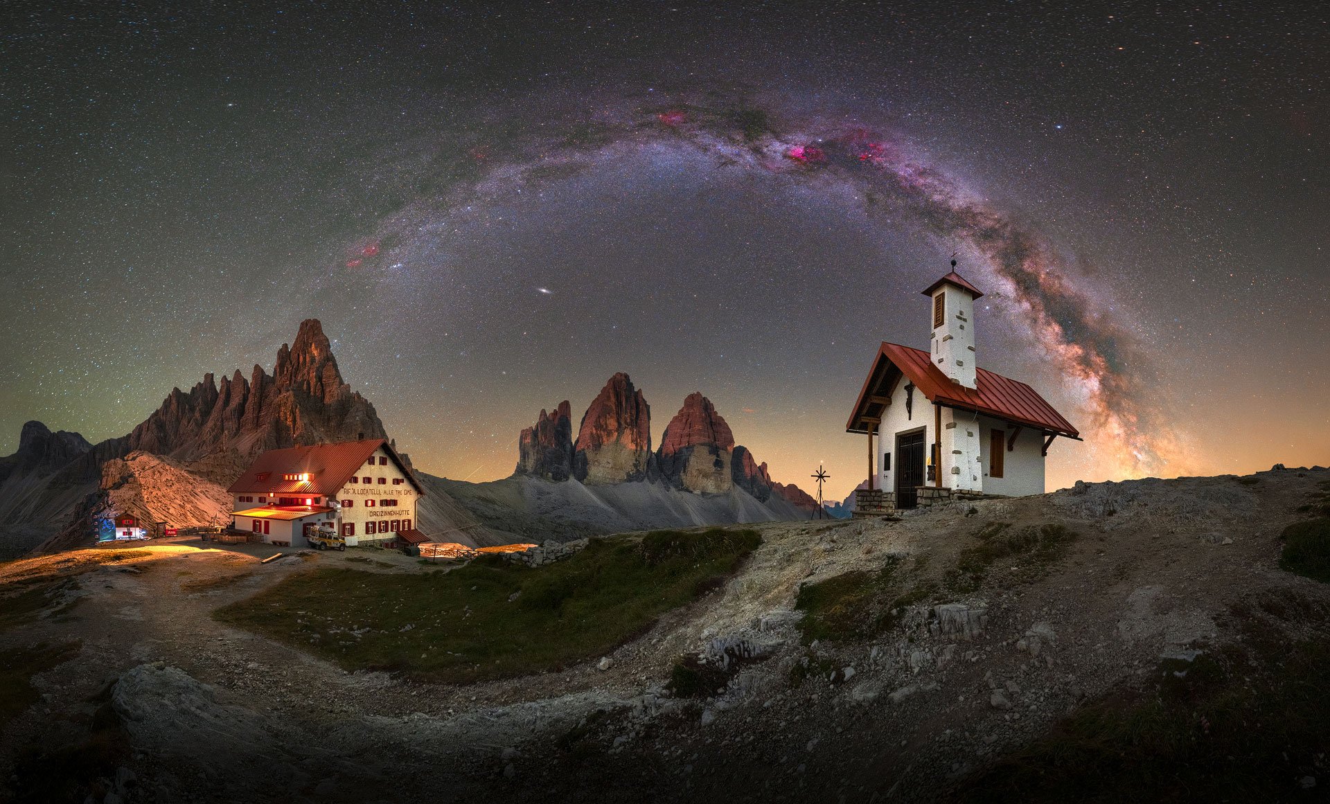 Milky Way Panorama in the Dolomites
